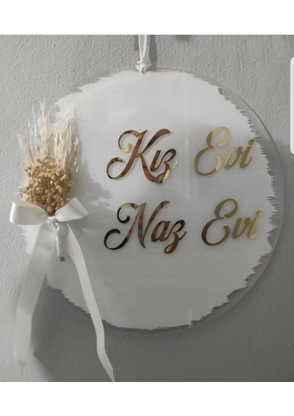 Kız Evi Naz Evi Kapı Süsü Duvar Süsü ve Kapı 28CM Çapında Şeffaf Plexi Kapı Süsü
