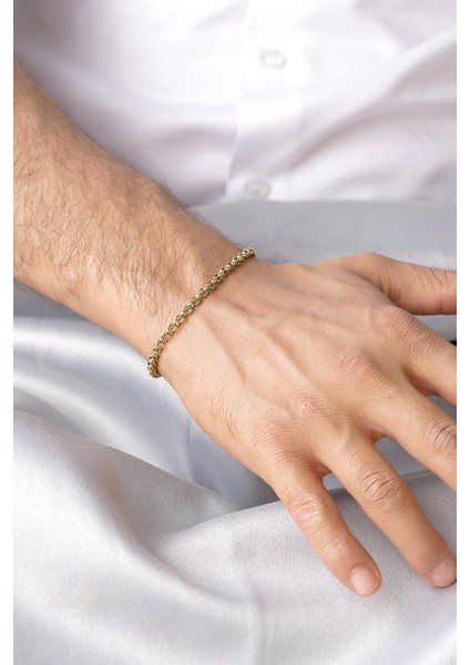 14 Ayar Altın Doch Erkek Bileklik 3.90 mm