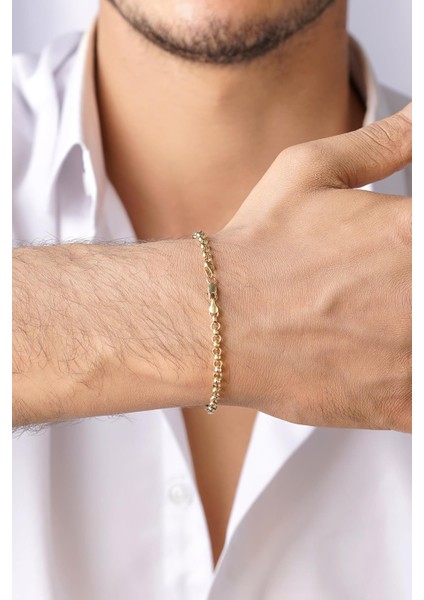 14 Ayar Altın Doch Erkek Bileklik 3.90 mm fırsatları