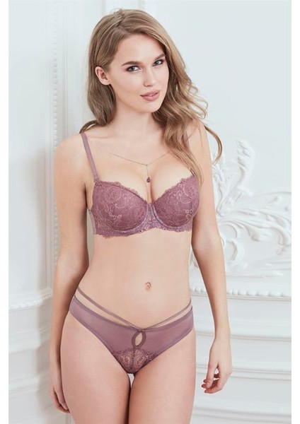 Arias Closet Balenli Destekli Dolgulu Askıları Çıkabilen Yaka Detaylı Çıkabilen Yaka Aksesuarlı Dantelli Sütyen ve Slip Takım fiyatları