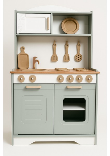 Ahşap Oyuncak Mutfak Seti – 12 Parça Aksesuar Hediye – Demonte Gönderim – LED Işıklı indirimleri