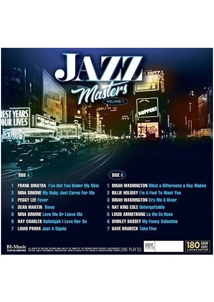 Çeşitli Sanatçılar Jazz Masters Vol 1 - Plak fiyatları
