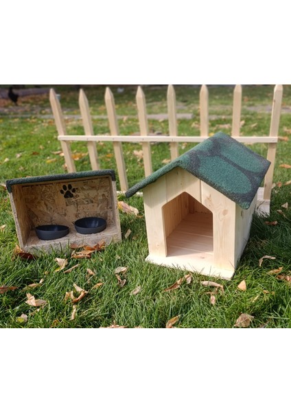Lüx Kedi Evi Kulübesi & Kedi Mama ve Su Kabı Yağmur ve Soğuk Geçirmez Yalıtımlı 1.sınıf Doğal Ahşap modelleri