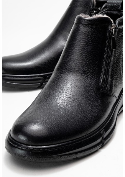 Hakiki Deri, Suya Dayanıklı, Içi Kürklü, Sıcacık Bağcıksız Deri Bot