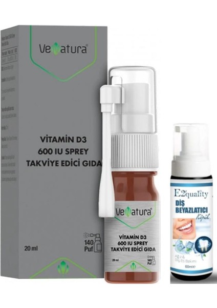 Venatura Vitamin D3 600 Iu Sprey Takviye Edici Gıda 20 ml - Diş Beyazlatıcı Köpük Hediye