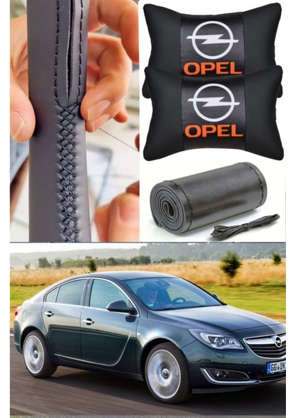 Opel Insigna Direksiyon Kılıfı Dikmeli Model 100% Ithal + 2’li Ergonomik Boyun Yastığı Seti