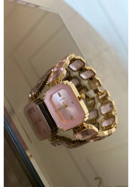 Volde Model Minimal Kristal Taşlı Pembe Bagetvintage Tasarım Kadın Kol Saati fırsatları