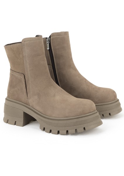 , Kadın Hakiki Deri Bot 153359Z6152 Vizon indirimleri