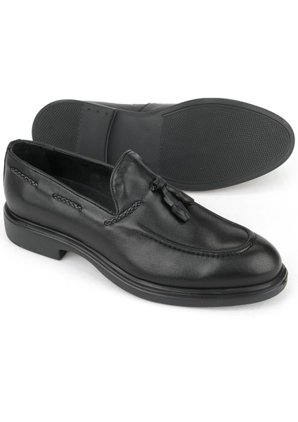 , Erkek Hakiki Deri Ayakkabı 1531043Z4193 Siyah