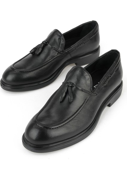 , Erkek Hakiki Deri Ayakkabı 1531043Z4193 Siyah