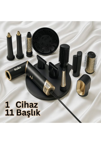 818 11 Başlık Multi Styler Hava Üflemeli Saç Şekillendirme Kurutma Çok Fonksiyonlu Ultra Set