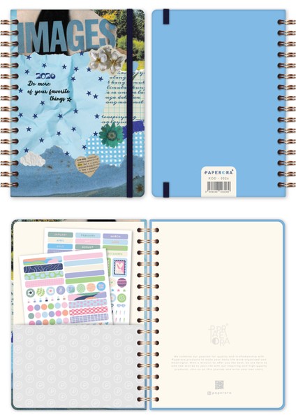 2026 A5 Spiralli Haftalık Ajanda 12 Aylık - Kolaj