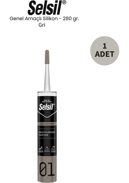 Genel Amaçlı Gri Silikon 280 Gr.