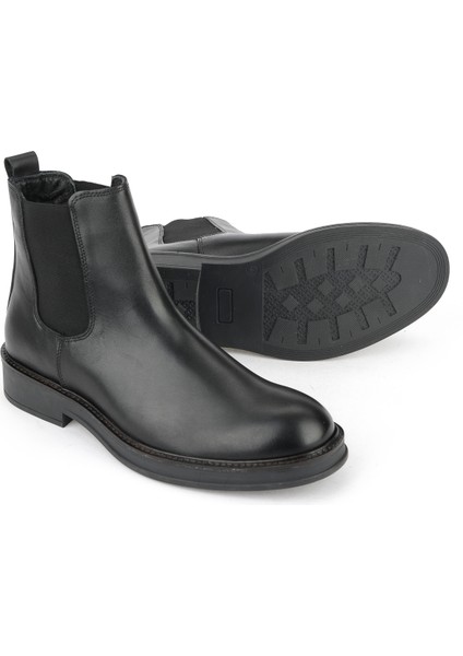 , Erkek Hakiki Deri Bot 1531043Z028 Siyah