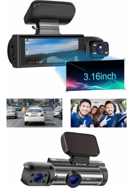 Araç Kamerası 3 Lens Video Hd 1080P Hd Video Drm8
