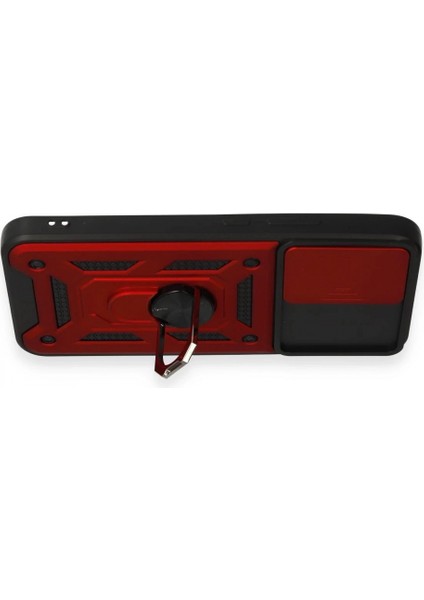 Samsung Galaxy A34 5g Kılıf Pars Lens Yüzüklü Silikon - Kırmızı modelleri