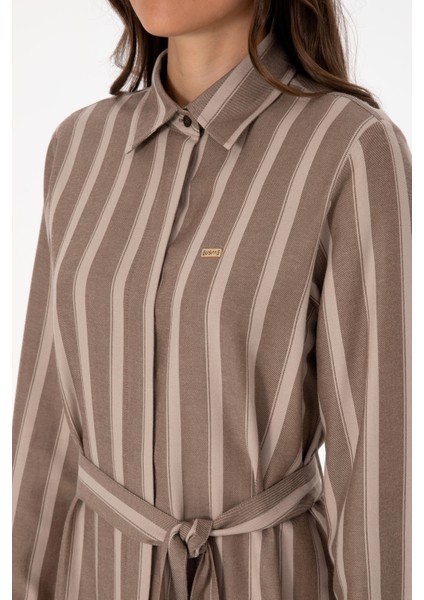 Kadın Kahverengi Elbise (Dokuma) 50316604-VR029