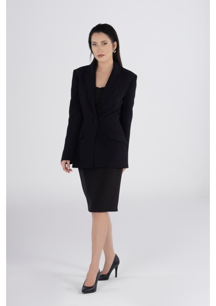 Siyah Lacivert Ceket Etek Takım Blazer Takım Elbise - Ofis Şık Kombin Business Casual Moda Trend