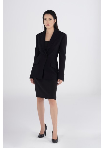 Siyah Lacivert Ceket Etek Takım Blazer Takım Elbise - Ofis Şık Kombin Business Casual Moda Trend fiyatları
