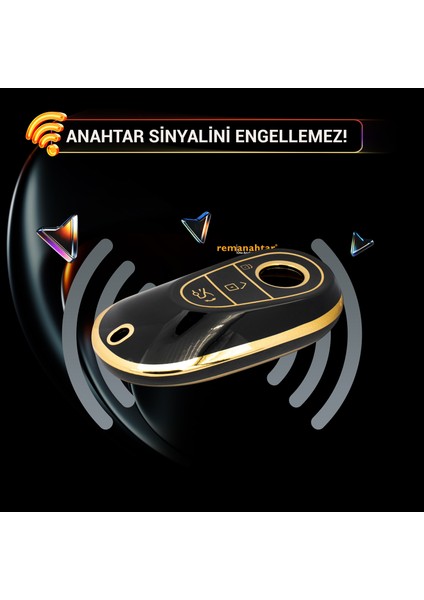 Maybach 3 Buton Smart Nano Anahtar Kılıfı - Siyah modelleri