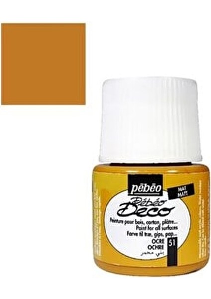 Deco 51 Ahşap Boyası Mat Ocre Renk 110 ml Standart Kullanım İçin fiyatları