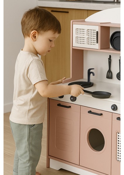 Elizya Renkli Oyuncak Mutfak 12 Parça Servis Setli ve LED Hediyeli modelleri