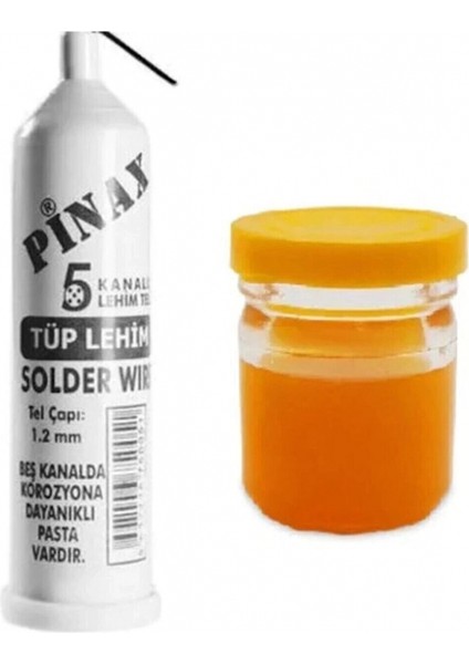 Pinax Tüp Lehim Teli 25 gr 1.2mm + Lehim Pastası - 40GR