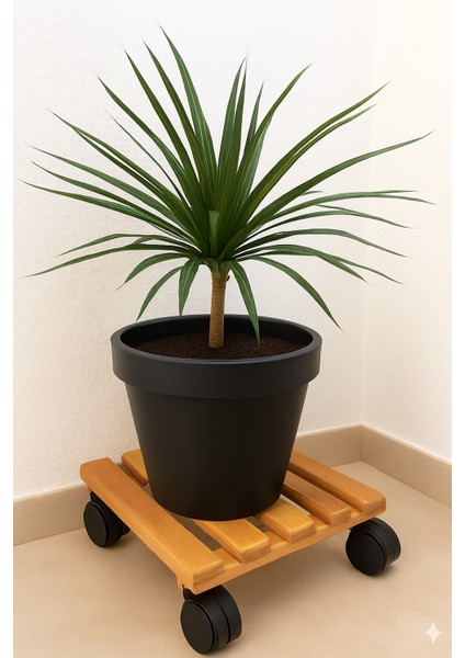 Ahşap Saksı Altlığı Tekerlekli fırsatları