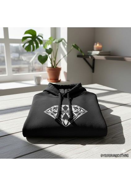 Yyz Store Elmas Baskılı 3 Iplik Şardonlu Kapüşonlu Sweatshirt fiyatları