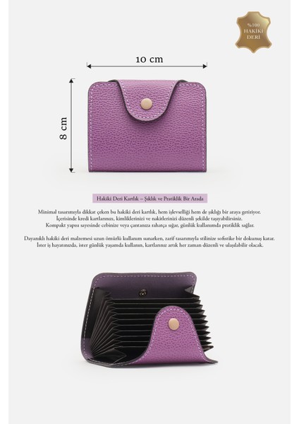 Mafi Unisex Kartell Hakiki Deri Kompakt Akordeon Kartlık