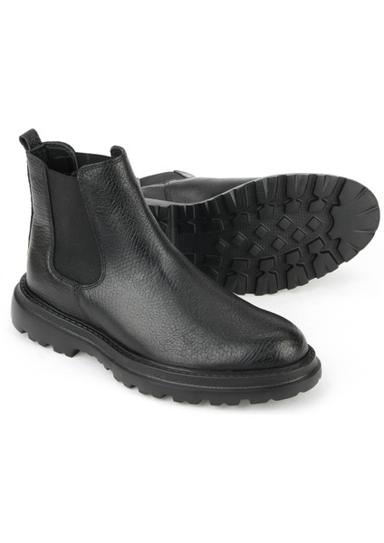 , Erkek Hakiki Deri Bot 1531043Z42015 Siyah