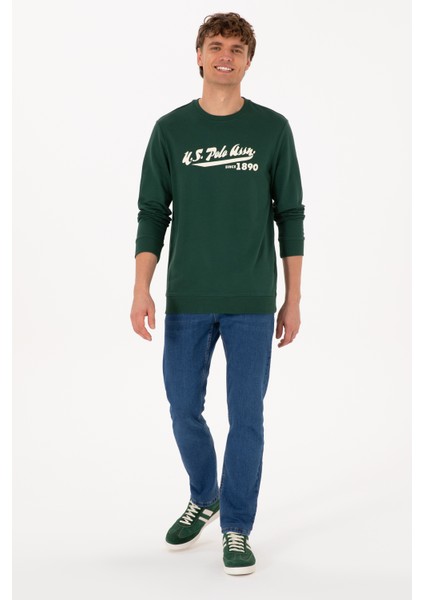 Erkek Koyu Yeşil Sweatshirt 50316315-VR079 fırsatları