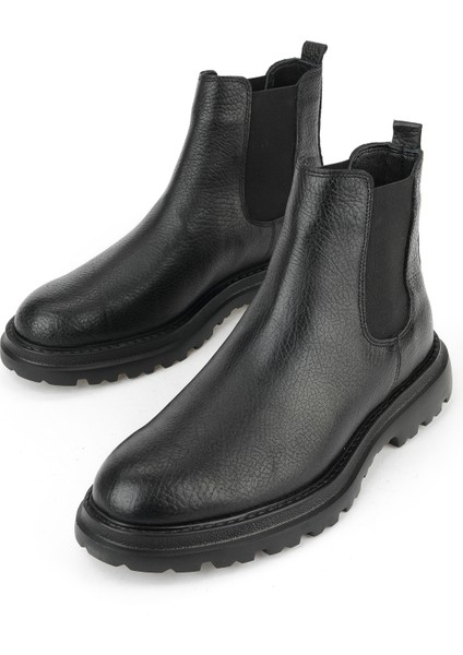 , Erkek Hakiki Deri Bot 1531043Z42015 Siyah