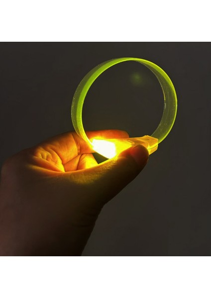 Depomix 3 Modlu Pilli LED Işıklı Esnek Parti Bilekliği Sarı