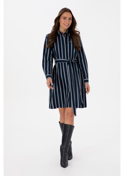 Kadın Lacivert Elbise (Dokuma) 50316604-VR033