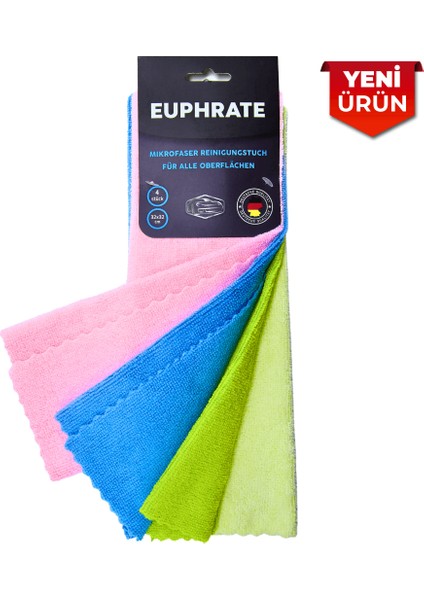 Euphrate Kfz Rose Mikrofiber Oto Temizlik Bezi 4 lü Set 32X32 6412