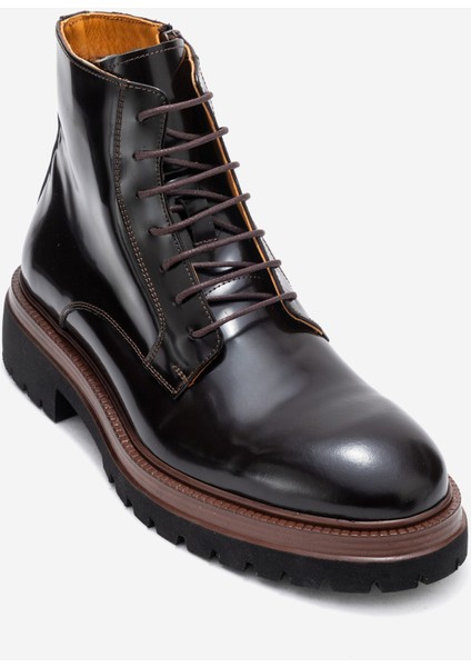Erkek Kalın Taban Fermuarlı Bot Gerçek Açma Deri Fr 541456 Kahverengi modelleri