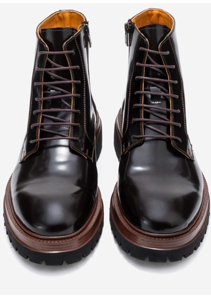 Erkek Kalın Taban Fermuarlı Bot Gerçek Açma Deri Fr 541456 Kahverengi indirimleri