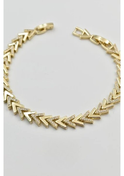 Vera Chain Kuyumcu Işçiliği 14K Altın Kaplama Premium Seri Kadın Çelik Bileklik