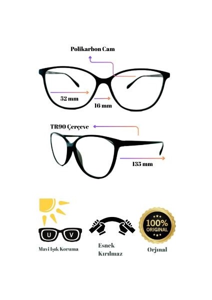 Darell Black Mavi Işık Korumalı Gözlük 8401 52 16 135 indirimleri