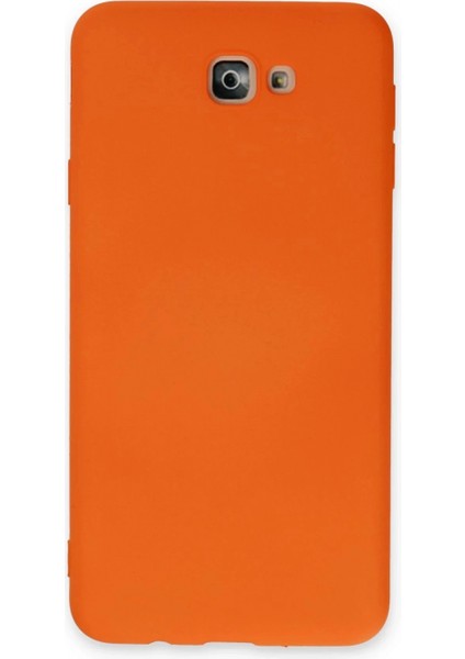 Samsung Galaxy J7 Prime Kılıf Nano Içi Kadife Silikon - Turuncu
