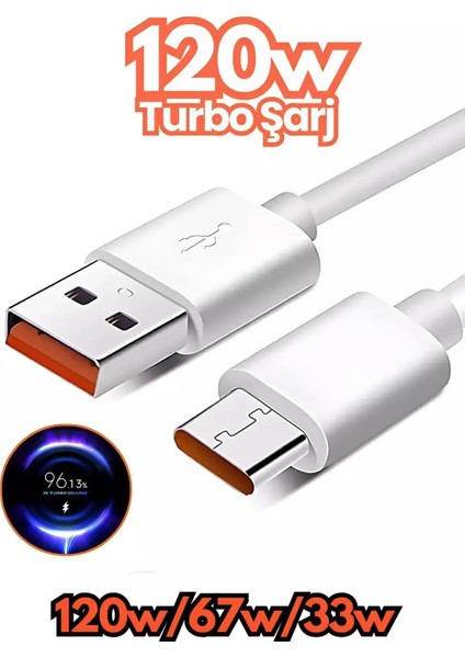 120W Type-C Turbo Şarj Destekli Hızlı Şarj Kablosu 120W/67W/33W Typec Turbo Şarj Kablo Uyumlu