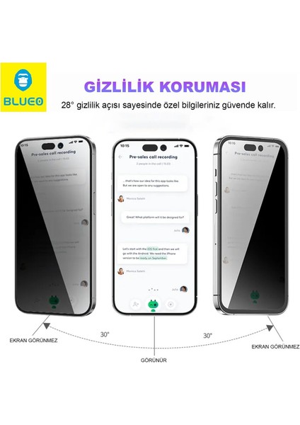 Anti-Peep Privacy iPhone 17 Pro Uyumlu Hayalet Aparatlı Cam Ekran Koruyucu Göz Yormayan Hd Görüntü fırsatları