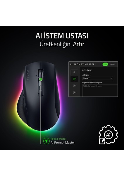 Pro Click V2 Kablosuz Mouse 30k Dpi Siyah RZ01-03900100-R3M1 fırsatları