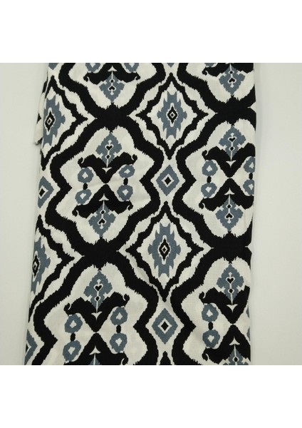 Siyah‑gri Ikat Pamuk‑viskoz Kumaş – Yumuşak, Hafif & Etnik Desenli | 150 cm Genişlik – ELNV19 modelleri