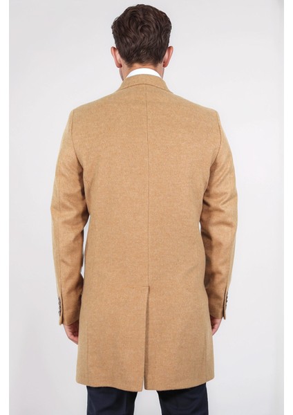 Kruvaze Sivri Yaka Yün ve Kaşmir Karışımlı Camel Kaban modelleri
