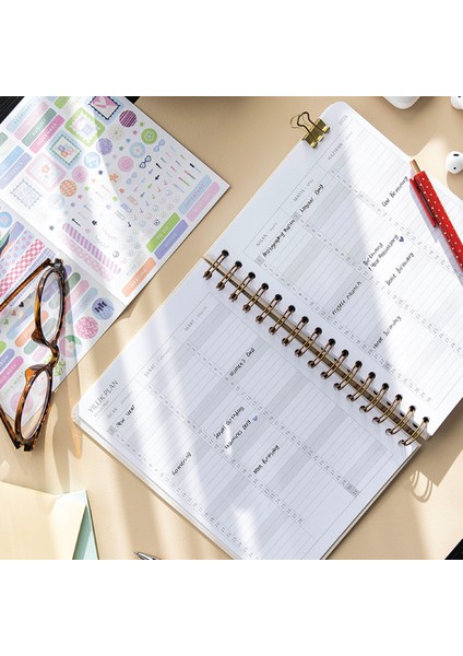 2026 Spiralli A5 Haftalık Ajanda – Kir ve Suya Dayanıklı Sert Kapak - Pembe modelleri