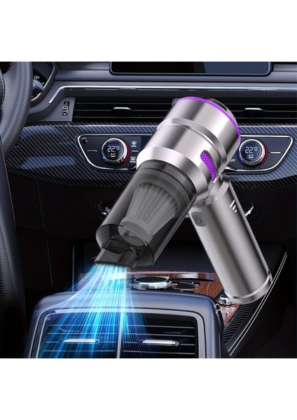 Güçlü Araç Içi ve Ev Içi Kullanımına Uygun Kablosuz 16000PA 4in1 Süpürge Çekim Artı Üfleme