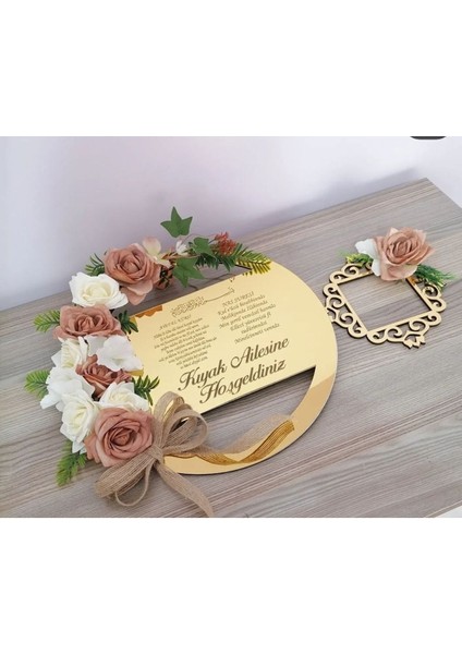 Isme Özel Gümüş Plexi Kapı Süsü Süslü Lüx Duvar Süsü Duvar Dekoru Prizlikli Gold