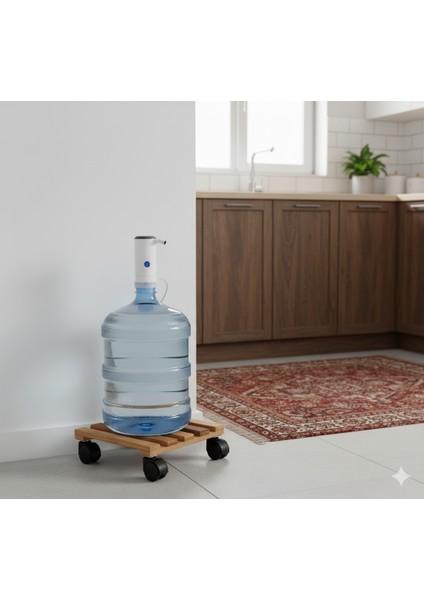 Ahşap Damacana Altlığı Tekerlekli modelleri